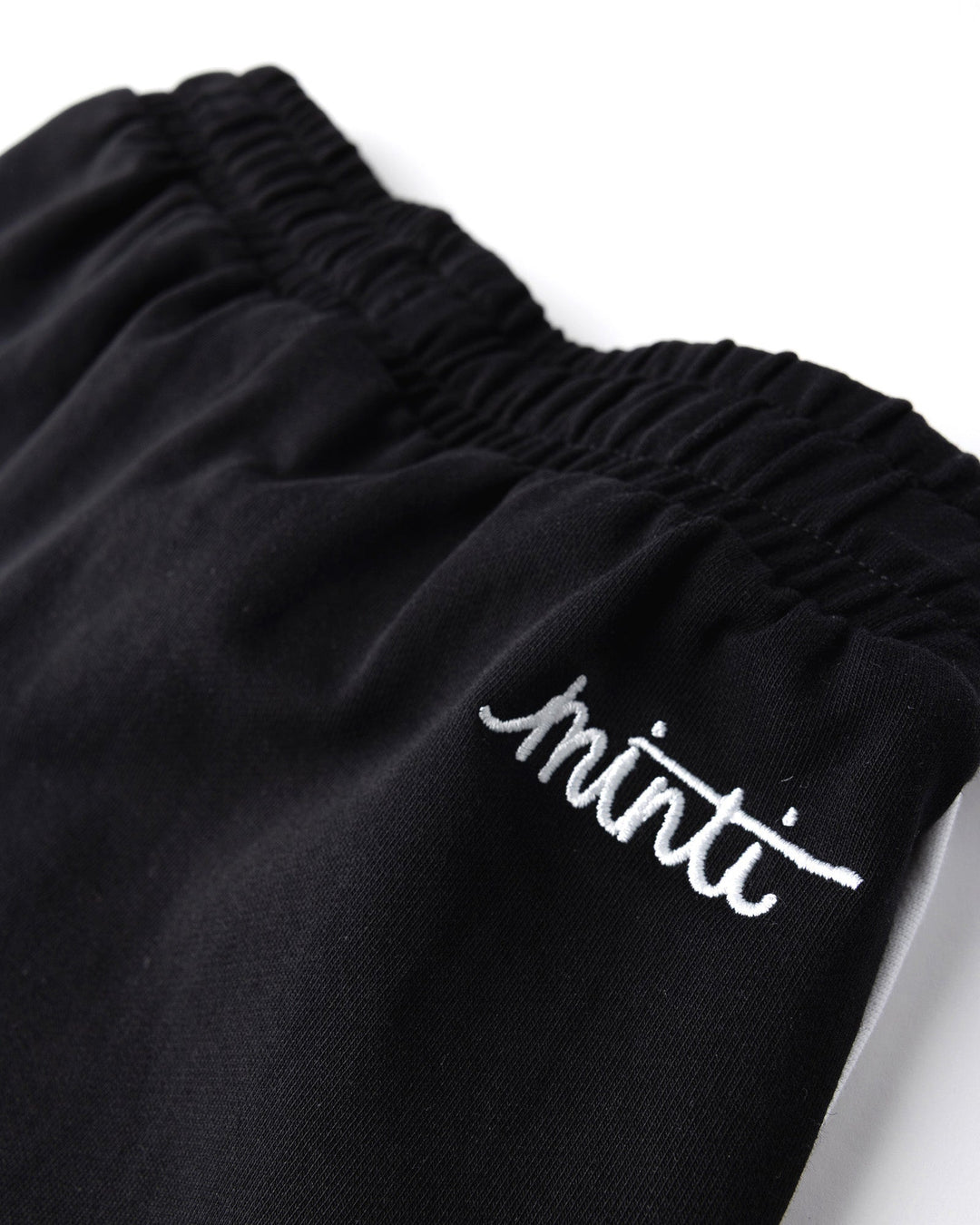 Close up detail of the Sprint Short in black and white