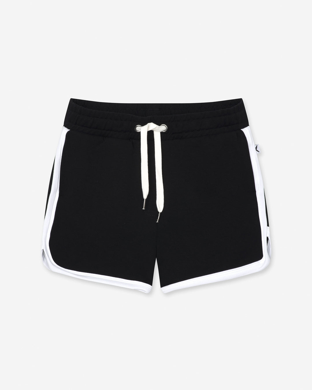 Sprint Short in black and white, girls shorts by Minti, flat lay