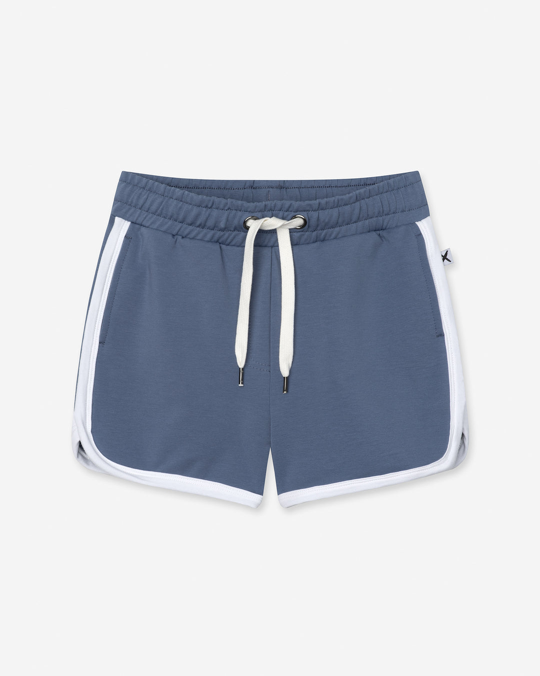 Sprint Short in cornflower and white, girls shorts by Minti, flat lay