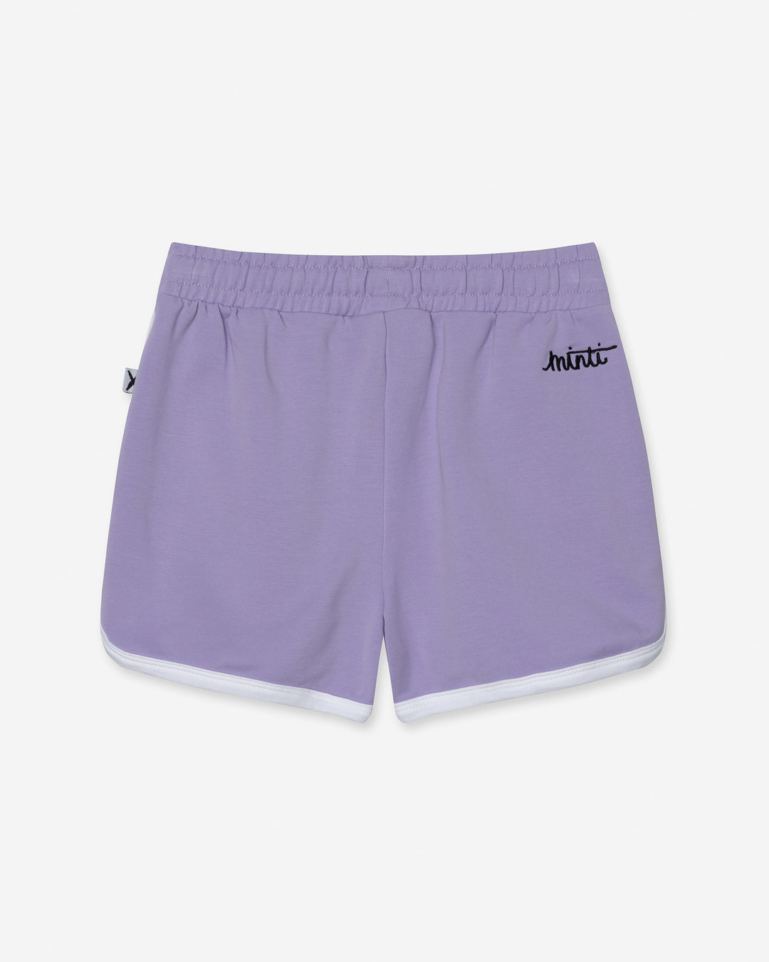 Sprint Short in lilac and white, girls shorts by Minti, flat lay