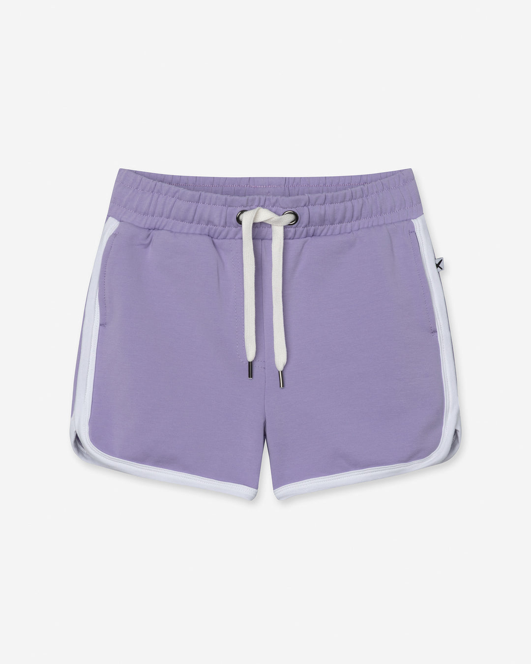 Sprint Short in lilac and white, girls shorts by Minti, flat lay