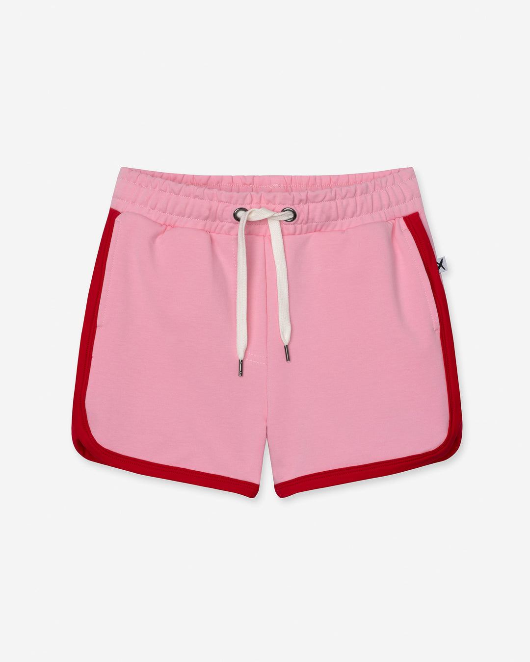 Sprint Short in pink and red, girls shorts by Minti, flat lay
