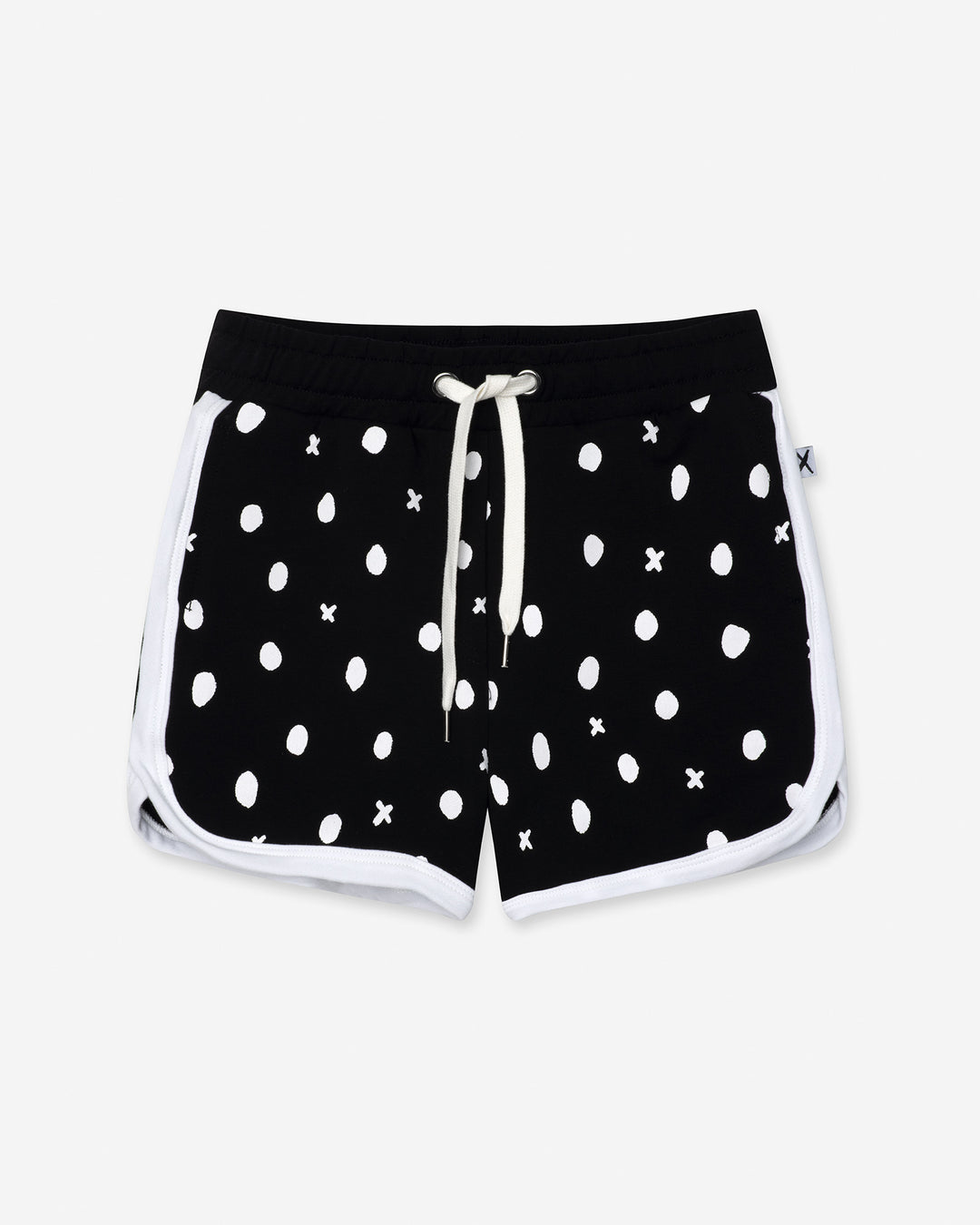 Spotty Short in black and white, girls shorts by Minti, flat lay