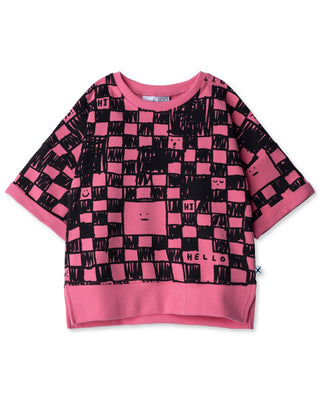 Minti Sketchy Grid Short Sleeve Crew