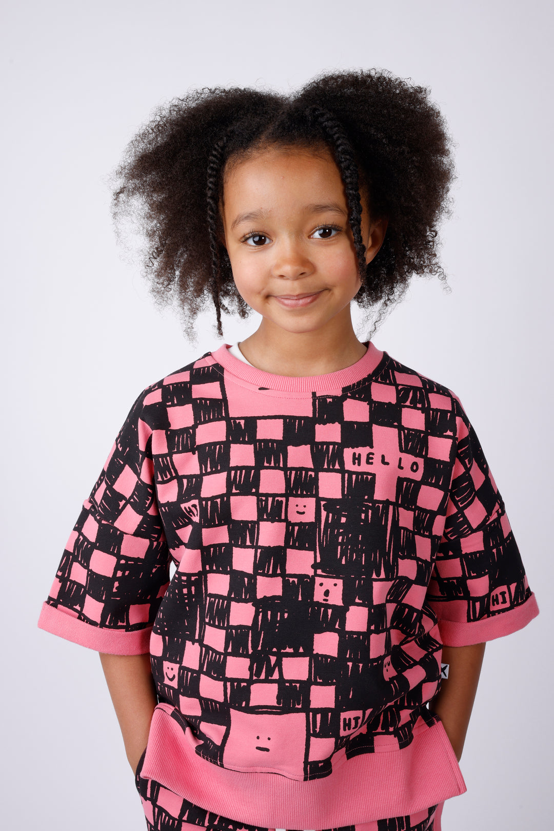 Minti Sketchy Grid Short Sleeve Crew