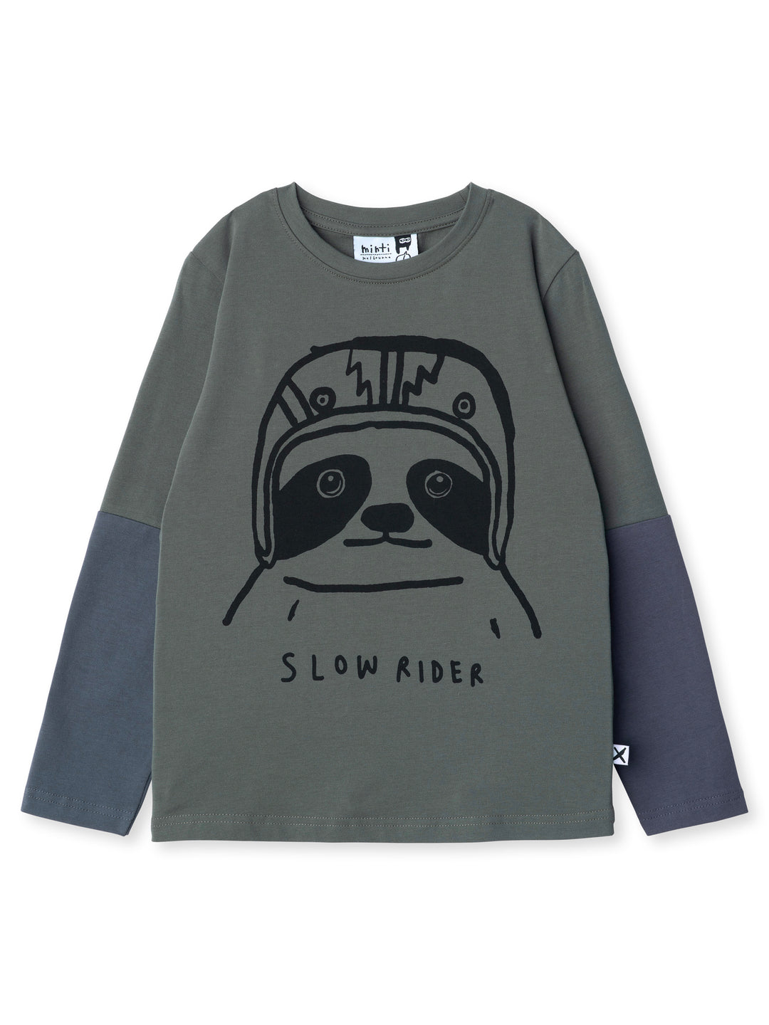 Minti kids clothing. Cosy and comfy tee with contrast sleeve panels for a cool pop of colour. 190 Gram // 95% Cotton // 5% Elastane