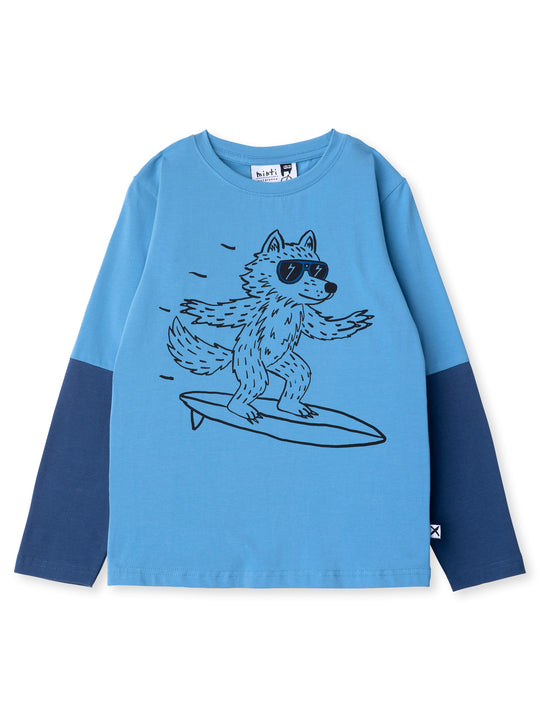 Minti kids clothing. Cosy and comfy tee with contrast sleeve panels for a cool pop of colour. 180 Gram // 95% Cotton // 5% Elastane