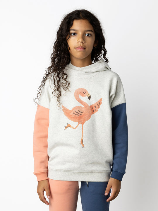 Minti kids clothing. Super cosy oversized fit hoodie with drop shoulder detail. 2x2 Rib on the hood edge, hem and cuffs. 330 Gram // Brushed Inside // 95% Cotton // 5% Elastane.