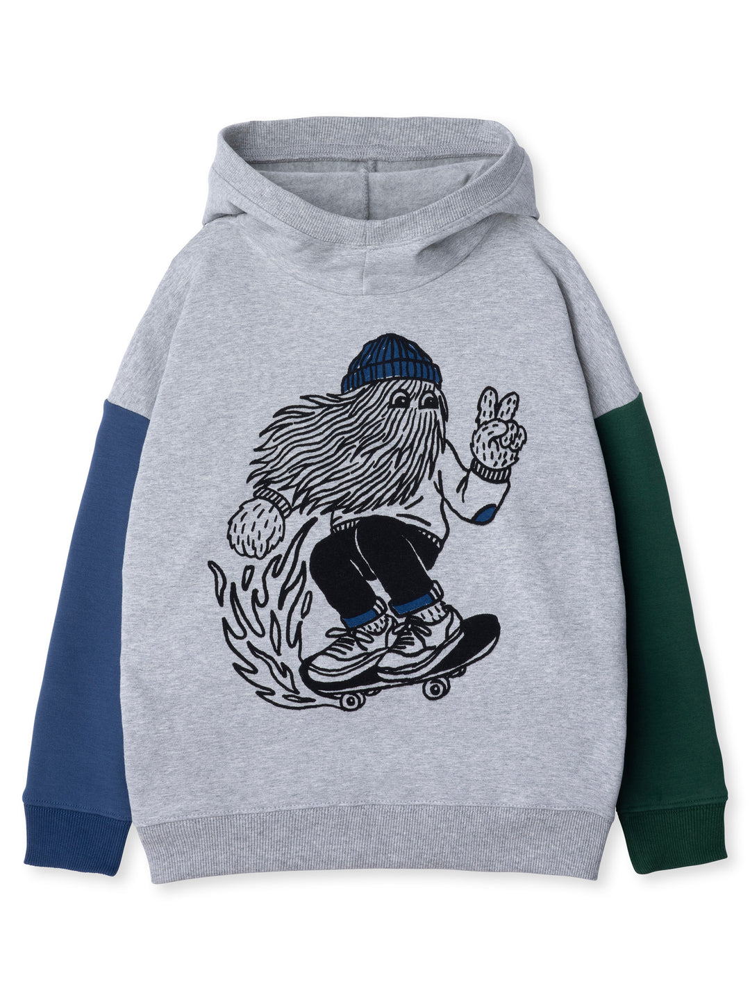 Minti kids clothing. Super cosy oversized fit hoodie with drop shoulder detail. 2x2 Rib on the hood edge, hem and cuffs. 330 Gram // Brushed Inside // 95% Cotton // 5% Elastane.