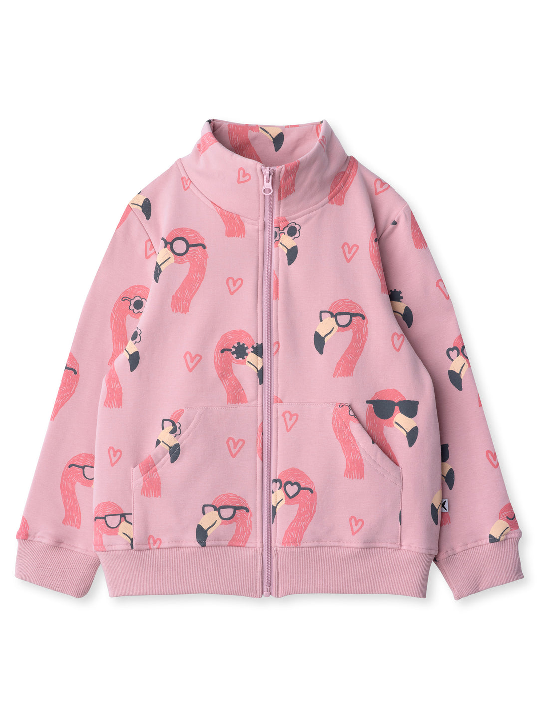 Minti kids clothing. Super cosy and soft zip up high neck crew with 2x2 Rib cuffs and hem. Front kangaroo pocket to keep hands warm. 330 Gram // Brushed Inside // 95% Cotton // 5% Elastane.