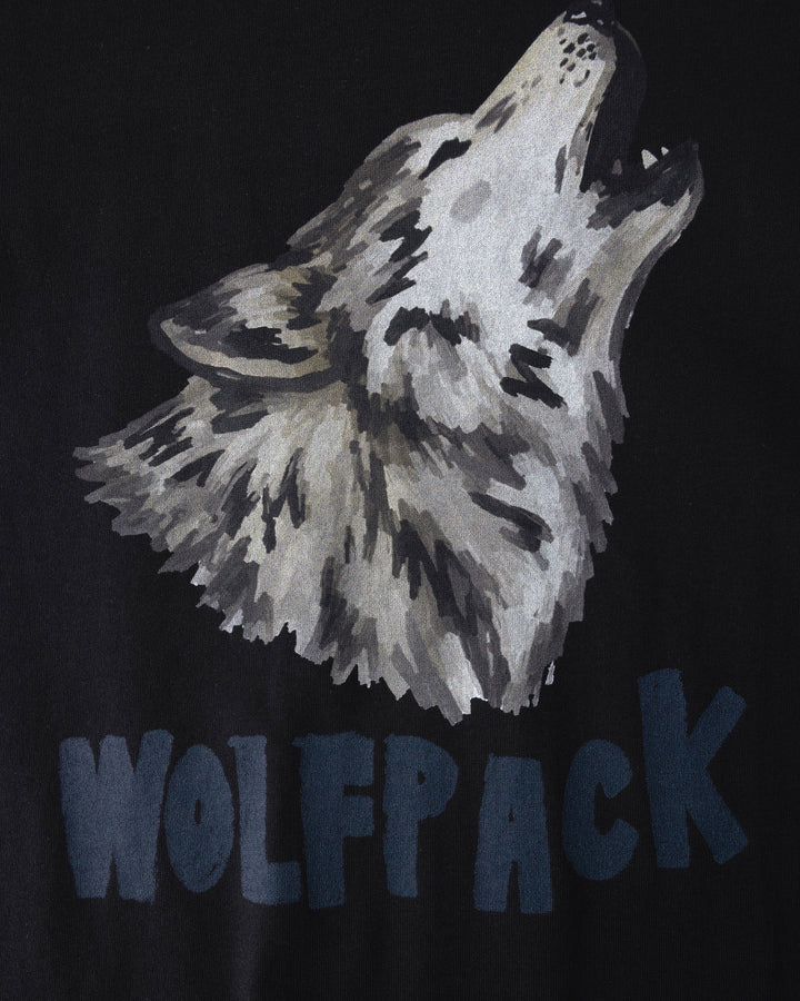 Close up of the Wolfpack Tee print in black