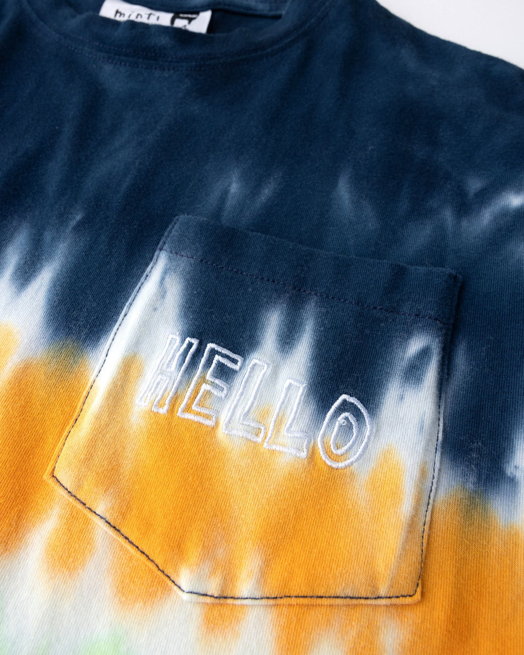 Close up detail of the Airwaves Tee in navy