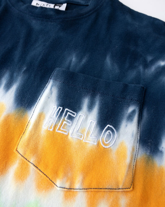 Close up detail of the Airwaves Tee in navy