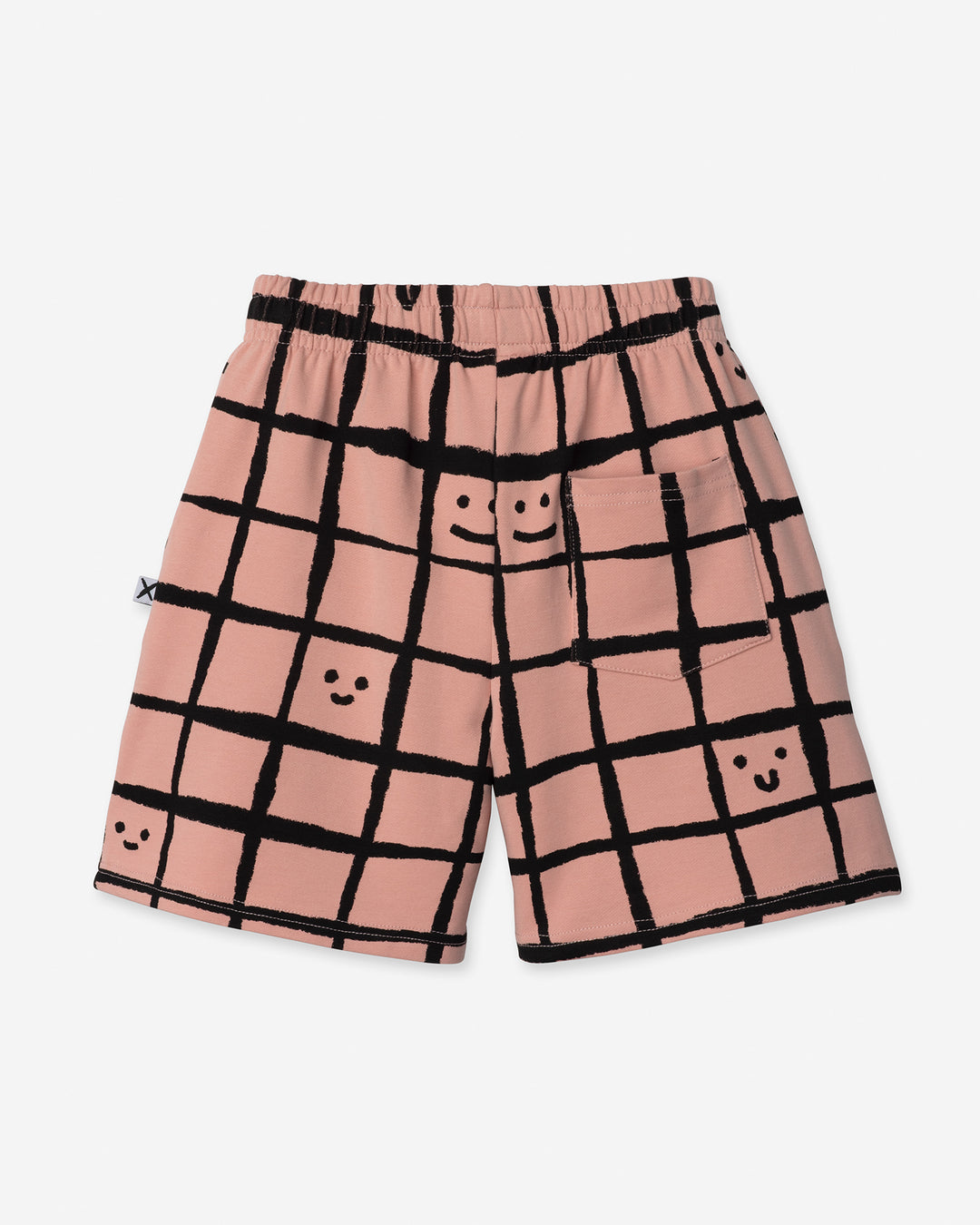 Happy Squares Short in dusty pink, girls shorts by Minti, flat lay