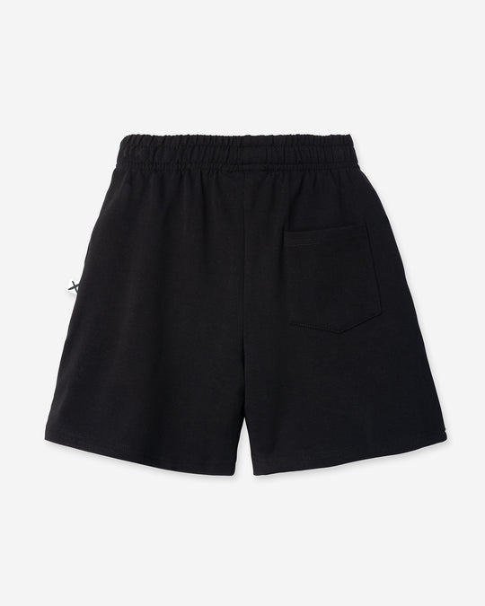 Smile Short in black, kids shorts by Minti, flat lay