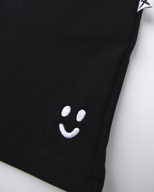 Close up detail of the Smile Short in black