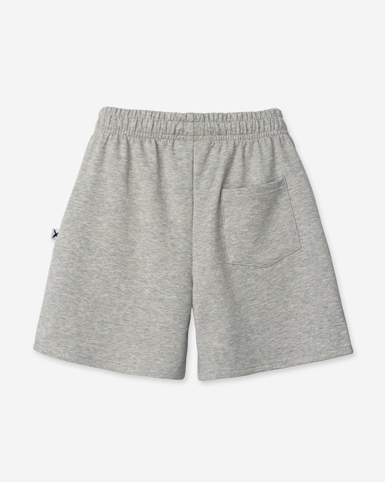 Smile Short in grey marle, kids shorts by Minti, flat lay