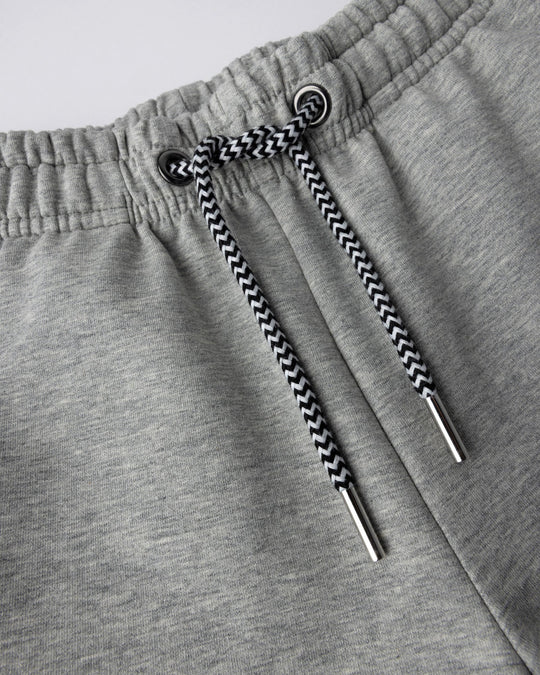 Close up detail of the Smile Short in grey marle