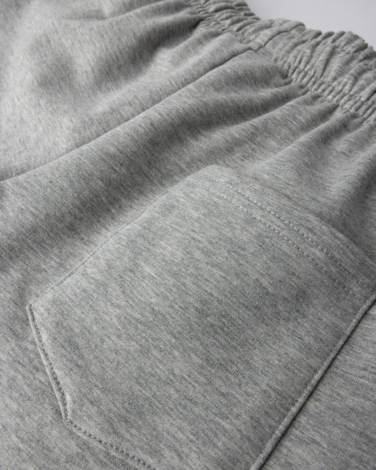 Close up detail of the Smile Short in grey marle