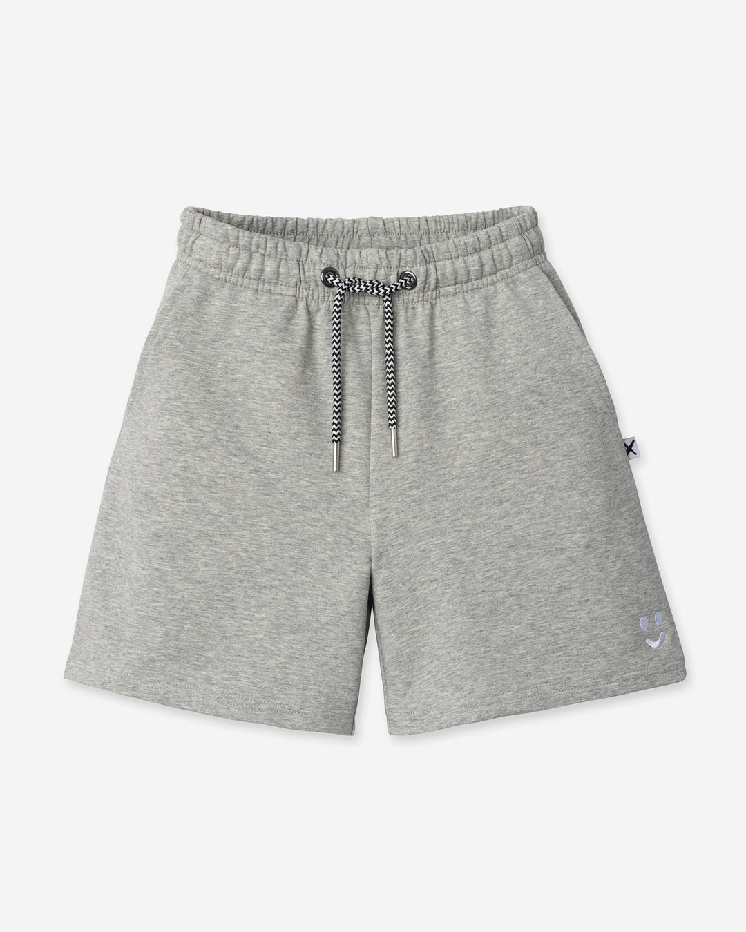 Smile Short in grey marle, kids shorts by Minti, flat lay