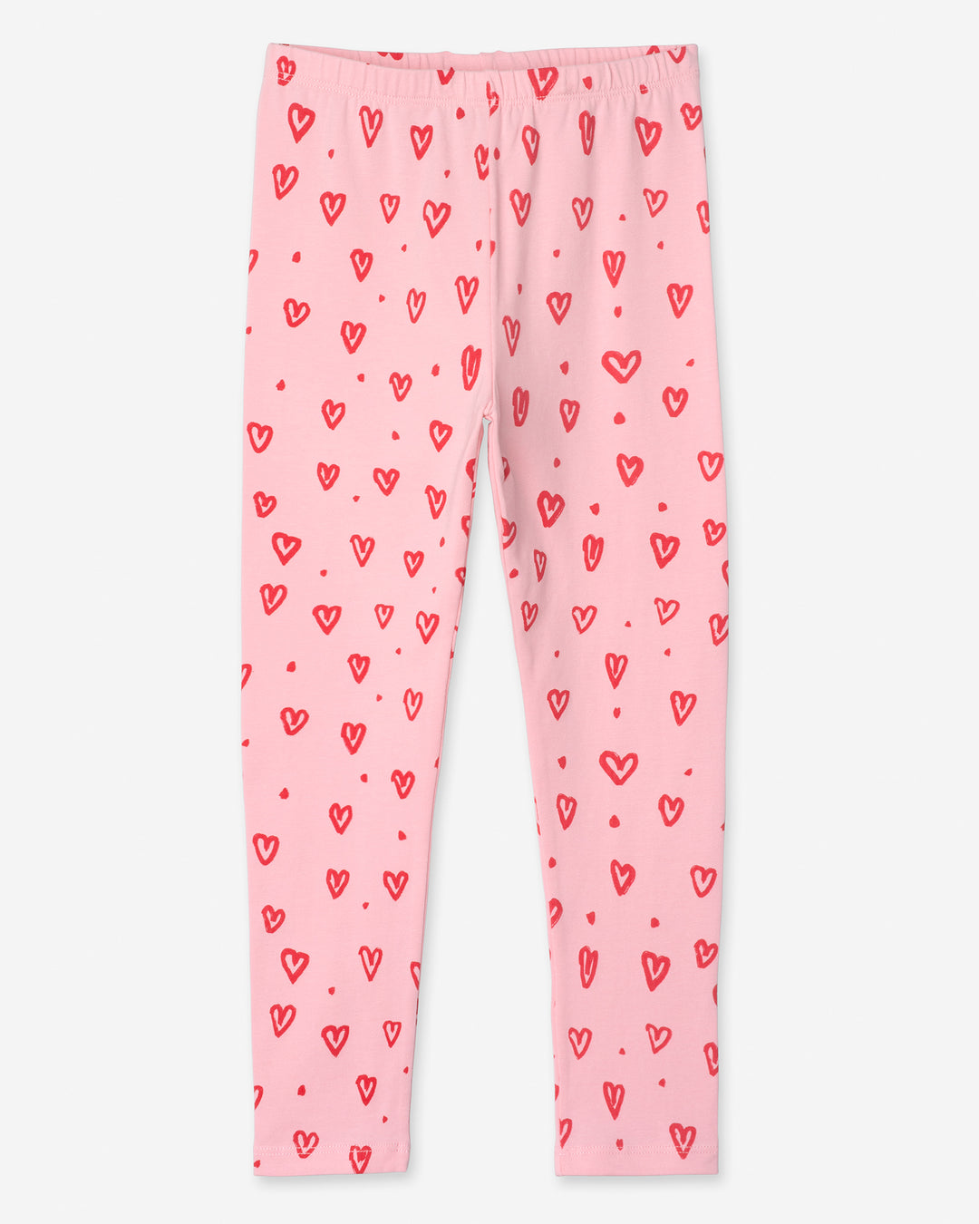 Hearts Tights in pink, girls leggings by Minti, flat lay