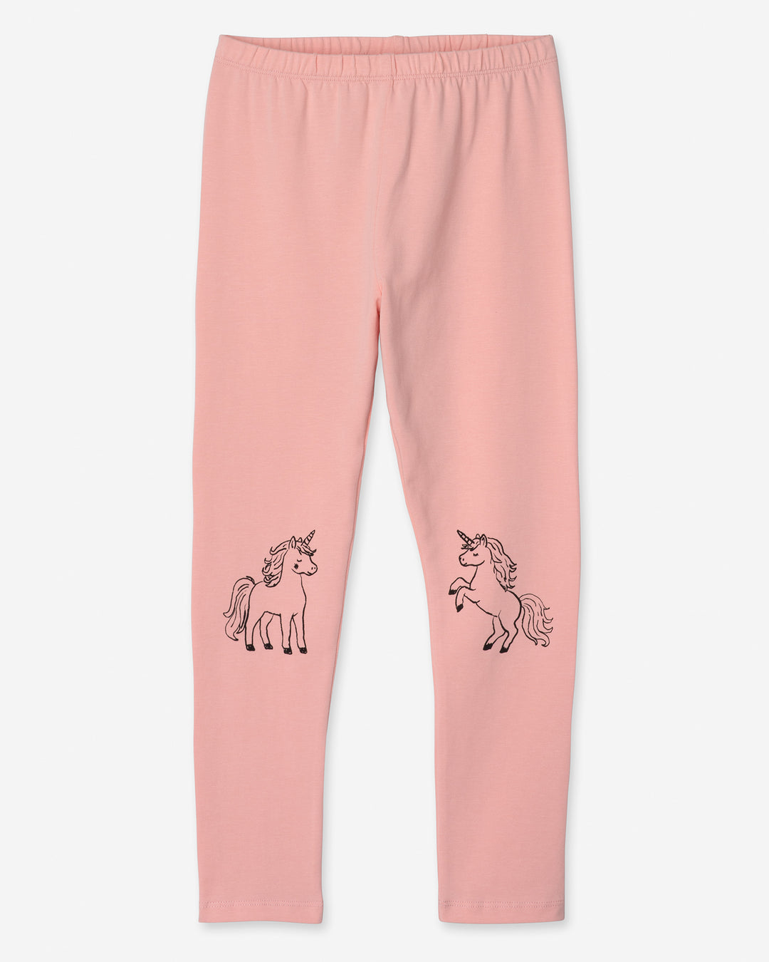 Hello Unicorn Tights in pink, girls leggings by Minti, flat lay