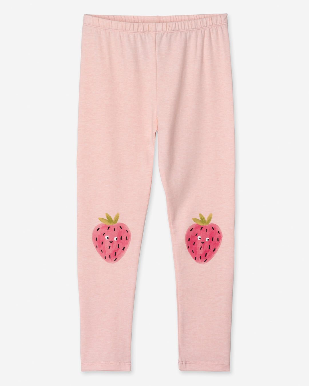 Happy Strawberry Tights in pink marle, girls leggings by Minti, flat lay