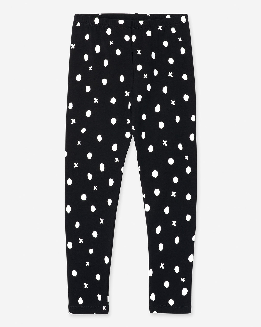Spotty Tights in black, girls leggings by Minti, flat lay