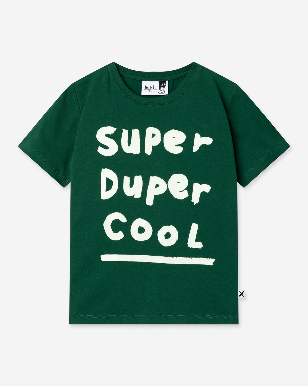 Super Duper Cool Tee in jungle, boys t shirt by Minti, flat lay