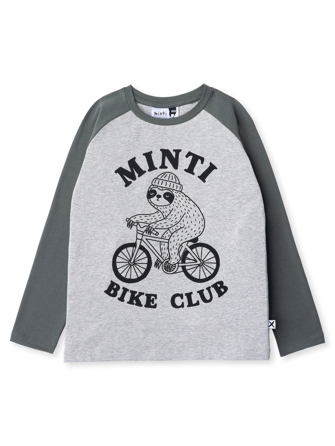 Minti kids clothing. Luxe raglan tee with contrast sleeves and neck. 190 Gram // 95% Cotton // 5% Elastane.