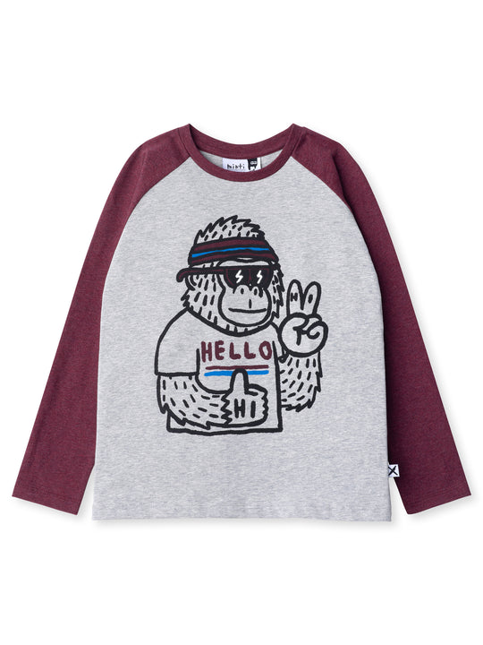 Minti kids clothing. Luxe raglan tee with contrast sleeves and neck. 190 Gram // 95% Cotton // 5% Elastane.