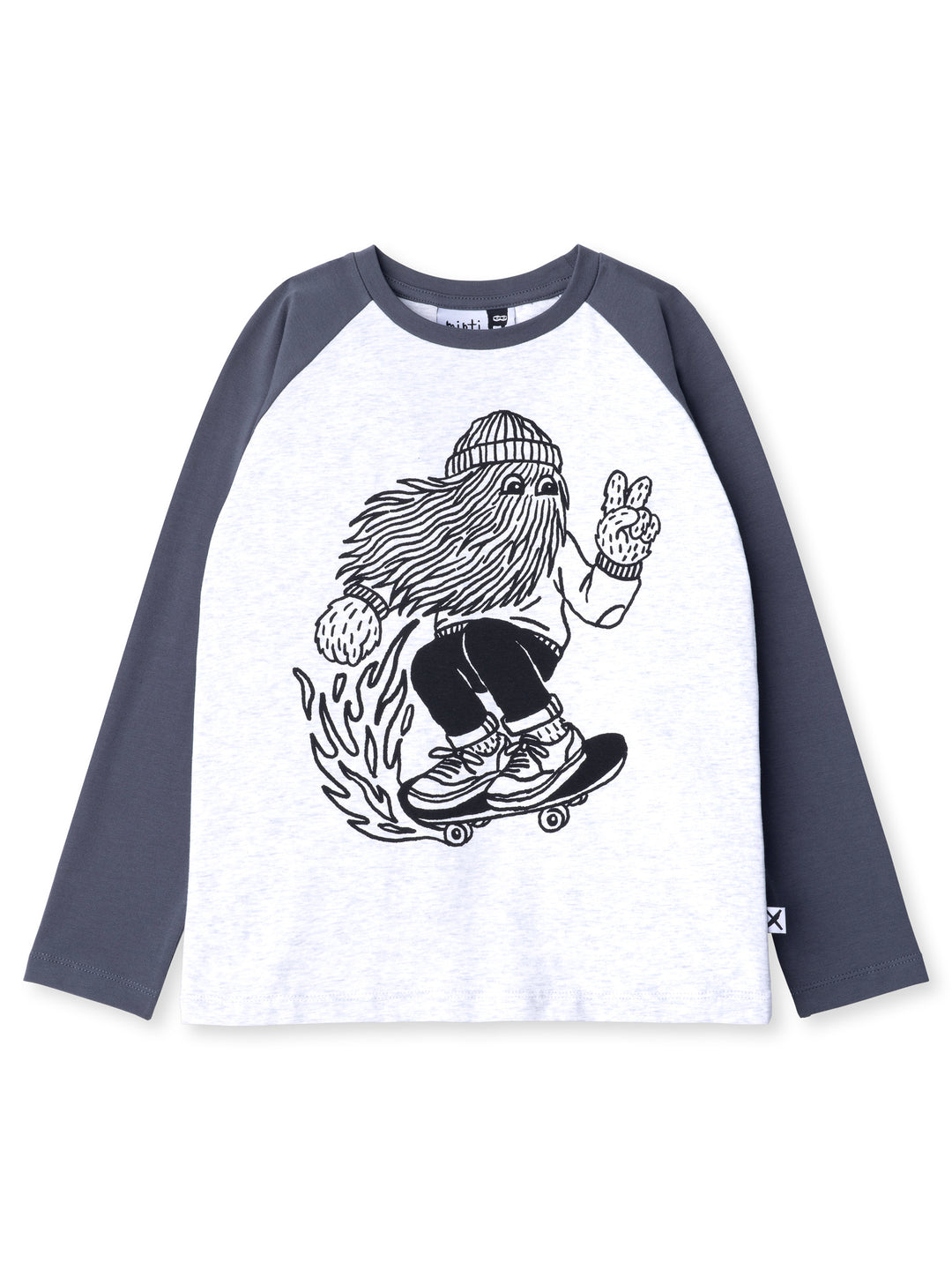 Minti kids clothing. Luxe raglan tee with contrast sleeves and neck. 190 Gram // 95% Cotton // 5% Elastane.