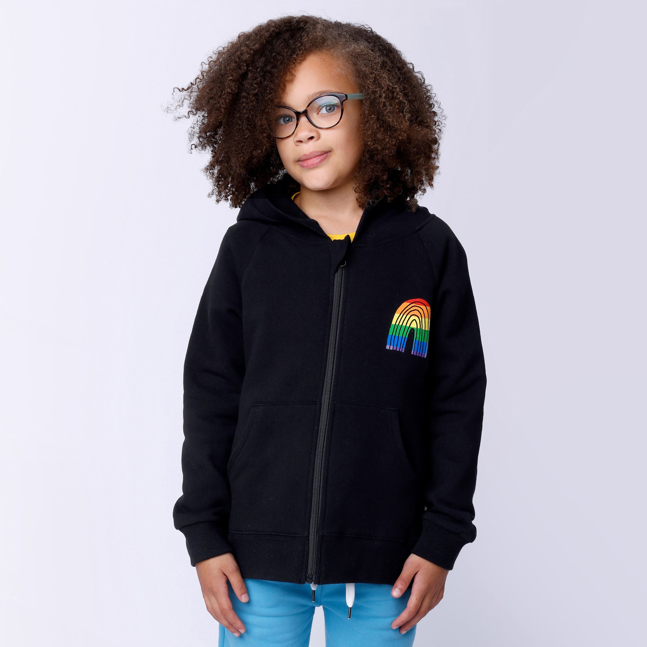 Minti Stripey Rainbow Furry Zip Up