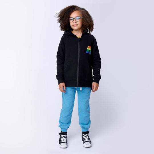 Minti Stripey Rainbow Furry Zip Up