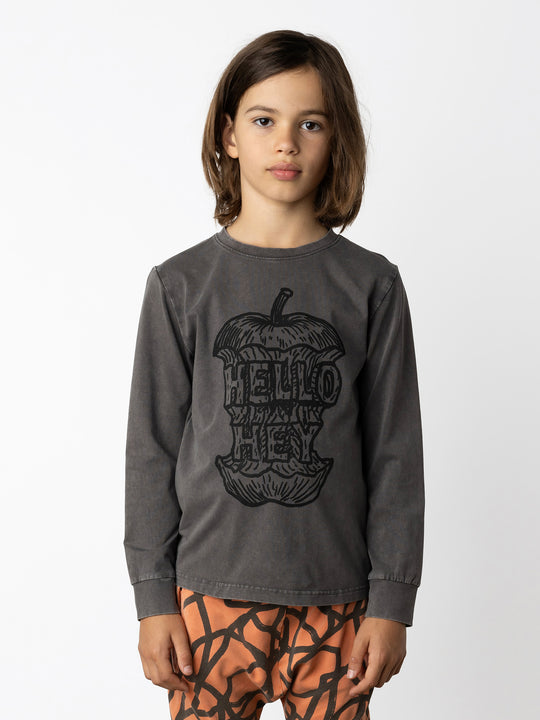 Minti kids clothing. Super luxe tee with self cuffs. 190 Gram // 95% Cotton // 5% Elastane.