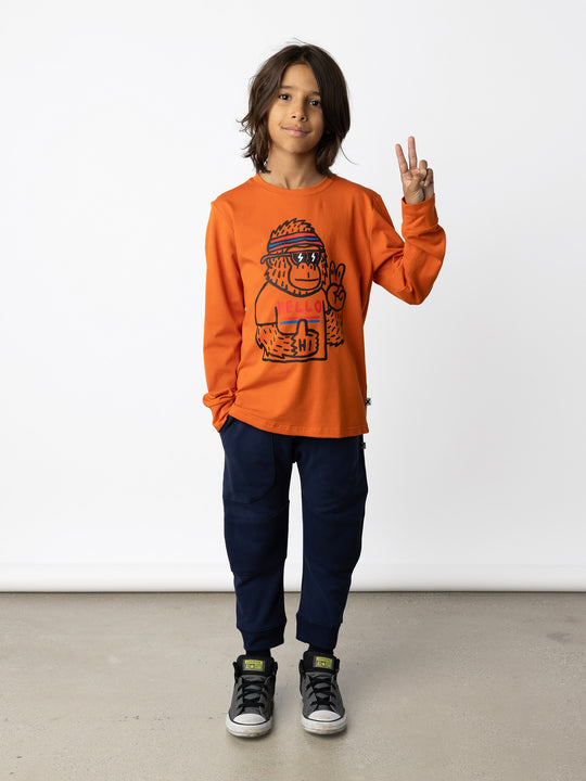 Minti kids clothing. Super luxe tee with self cuffs. 190 Gram // 95% Cotton // 5% Elastane.