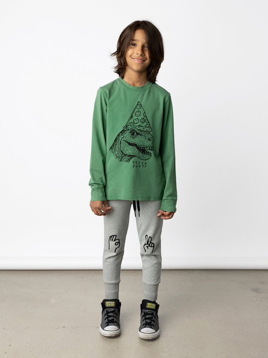 Minti kids clothing. Super luxe tee with self cuffs. 190 Gram // 95% Cotton // 5% Elastane.