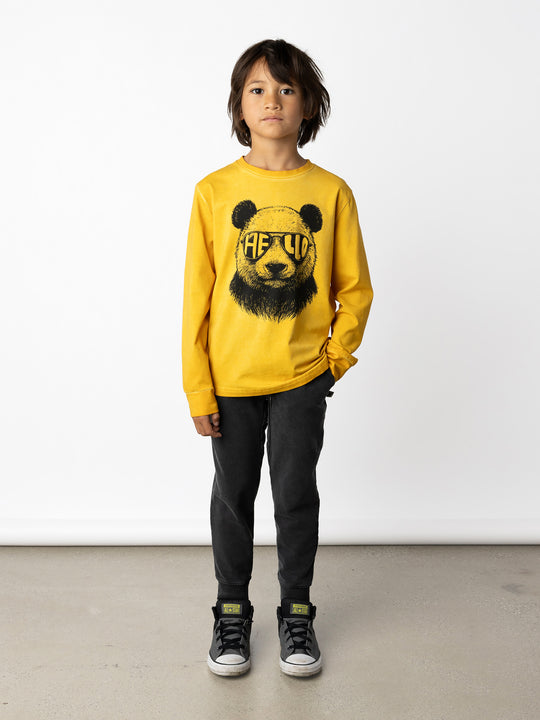Minti kids clothing. Super luxe tee with self cuffs. 190 Gram // 95% Cotton // 5% Elastane.