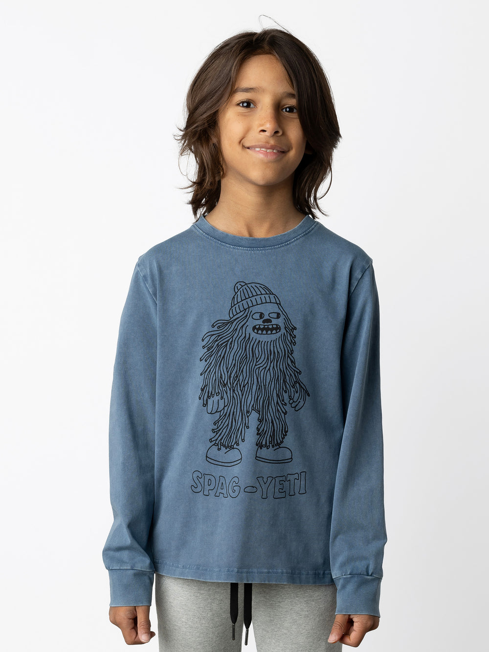 Minti kids clothing. Super luxe tee with self cuffs. 190 Gram // 95% Cotton // 5% Elastane.