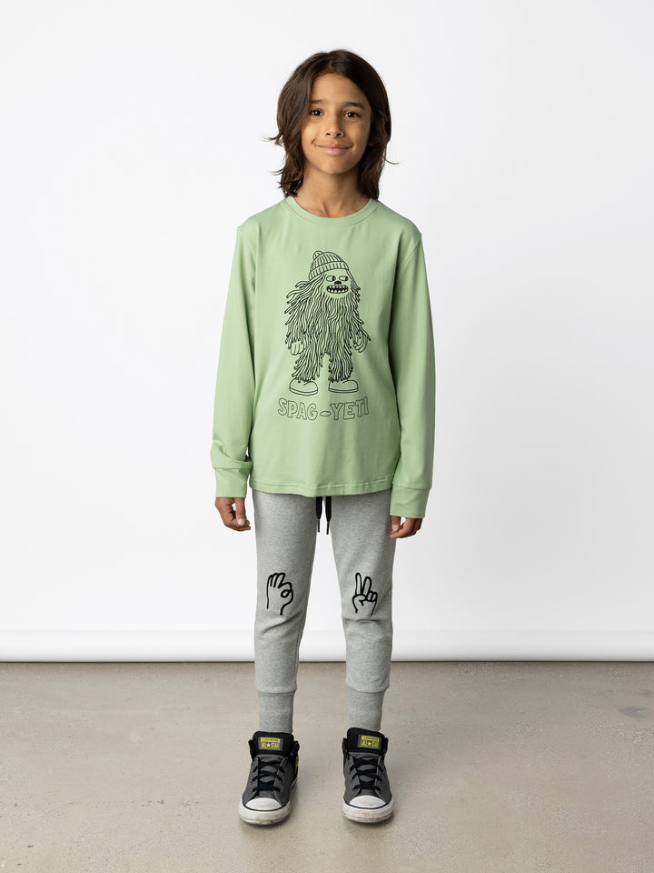 Minti kids clothing. Super luxe tee with self cuffs. 190 Gram // 95% Cotton // 5% Elastane.