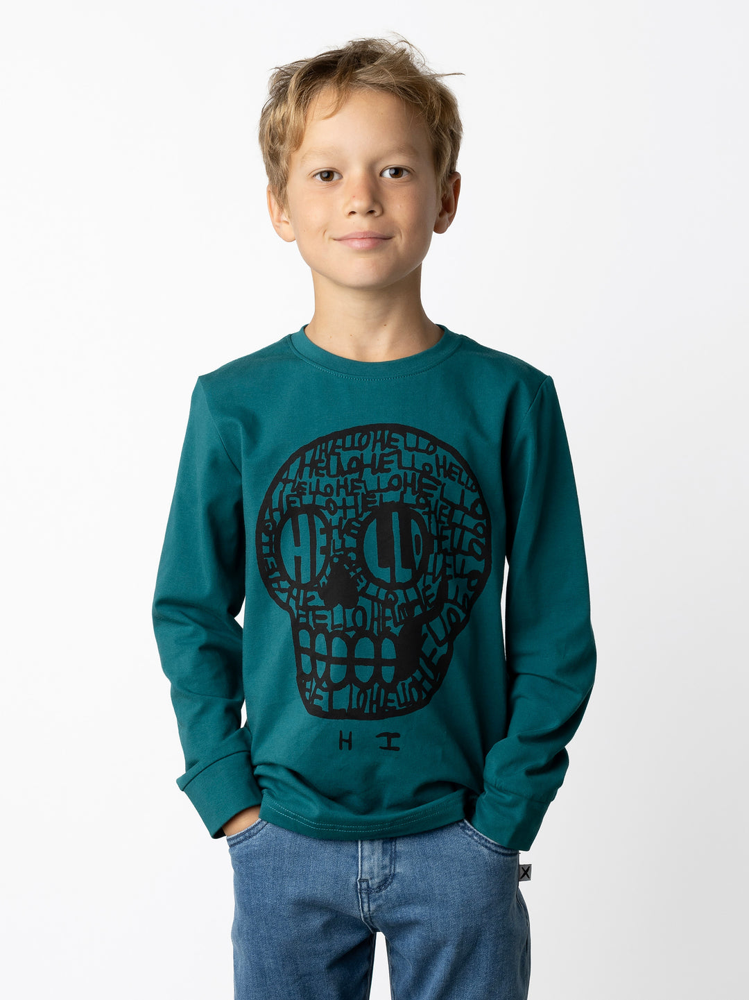 Minti kids clothing. Super luxe tee with self cuffs. 190 Gram // 95% Cotton // 5% Elastane.