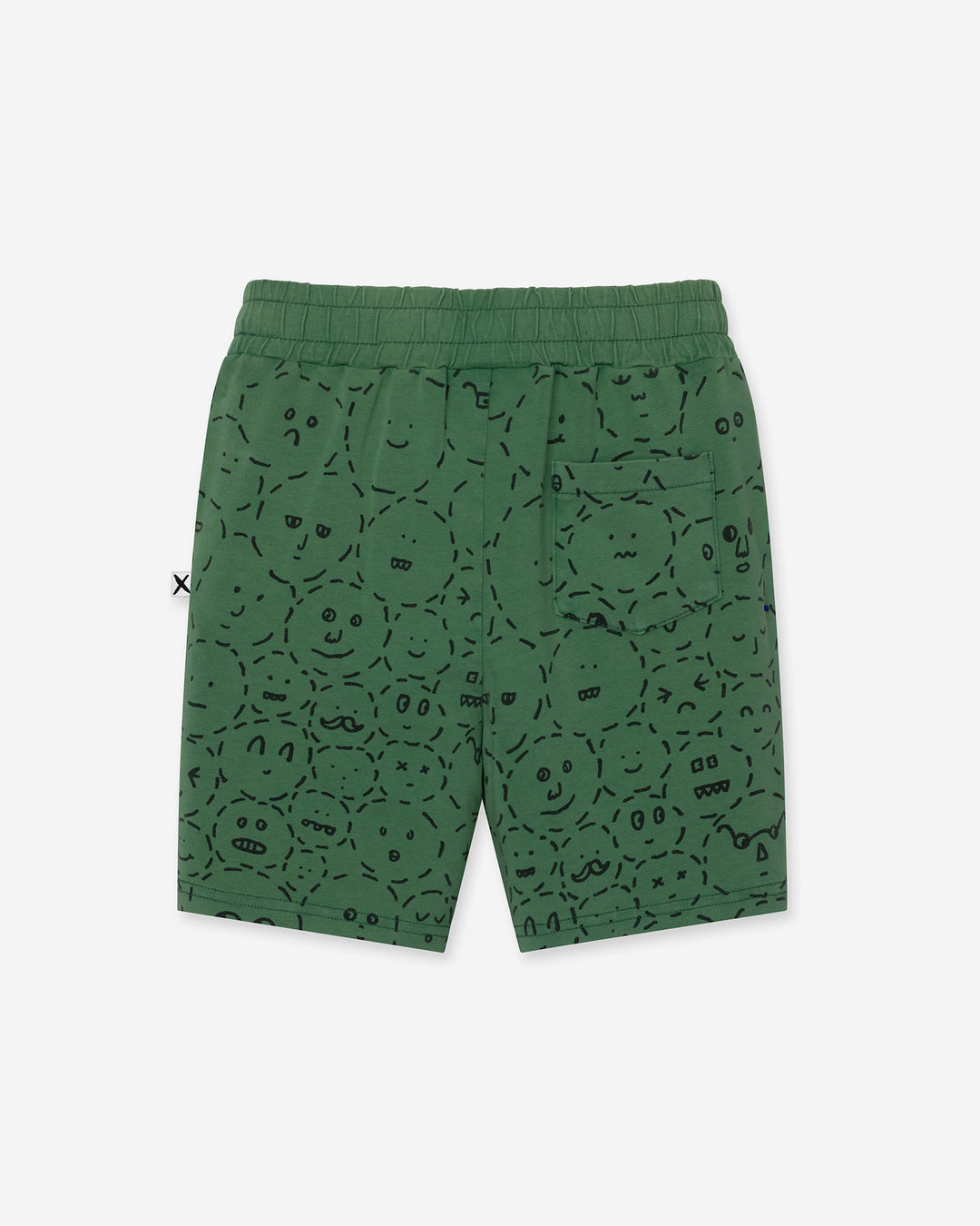 Different Faces Short in turf wash, boys shorts by Minti, flat lay