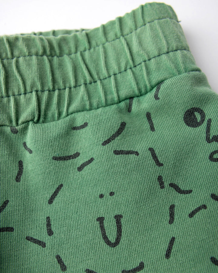 Close up detail of the Different Faces Short in turf wash
