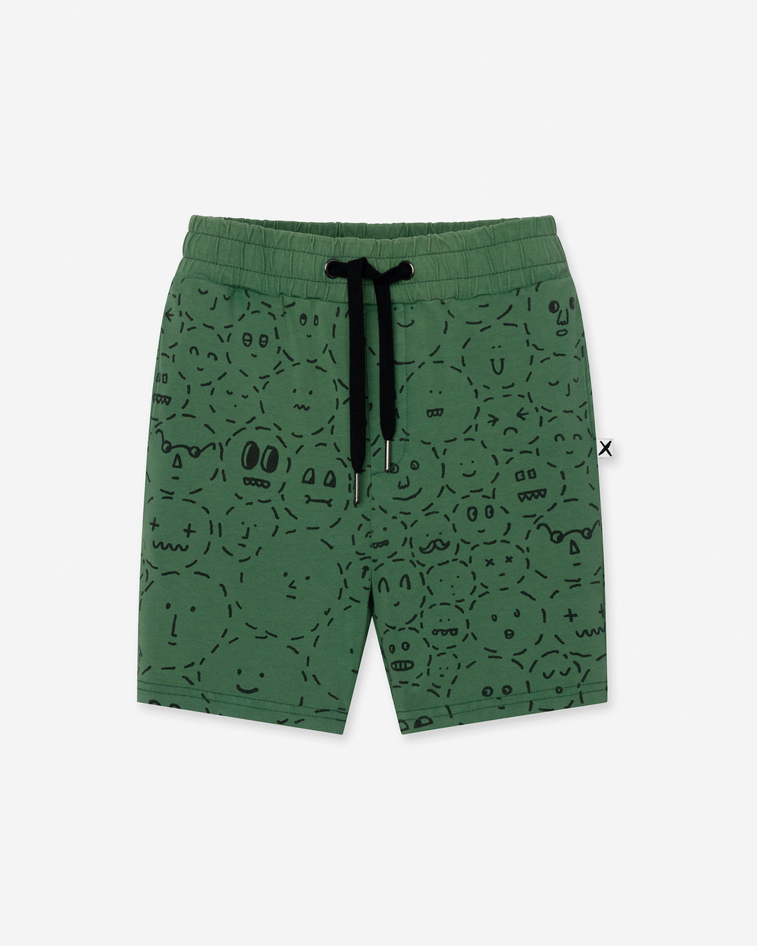 Different Faces Short in turf wash, boys shorts by Minti, flat lay