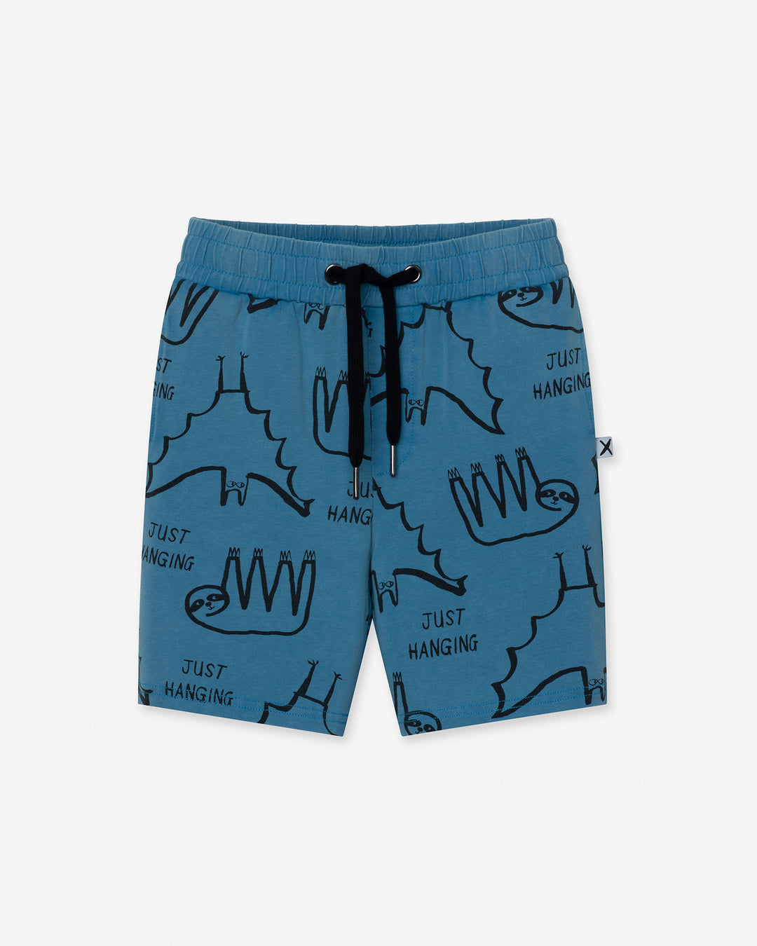 Just Hanging Short in sky wash, boys shorts by Minti, flat lay