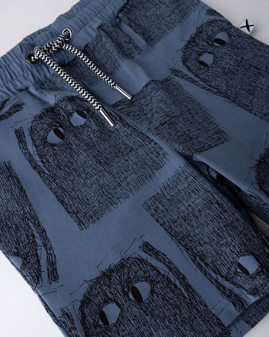 Close up of the Messy Monster Short print in storm