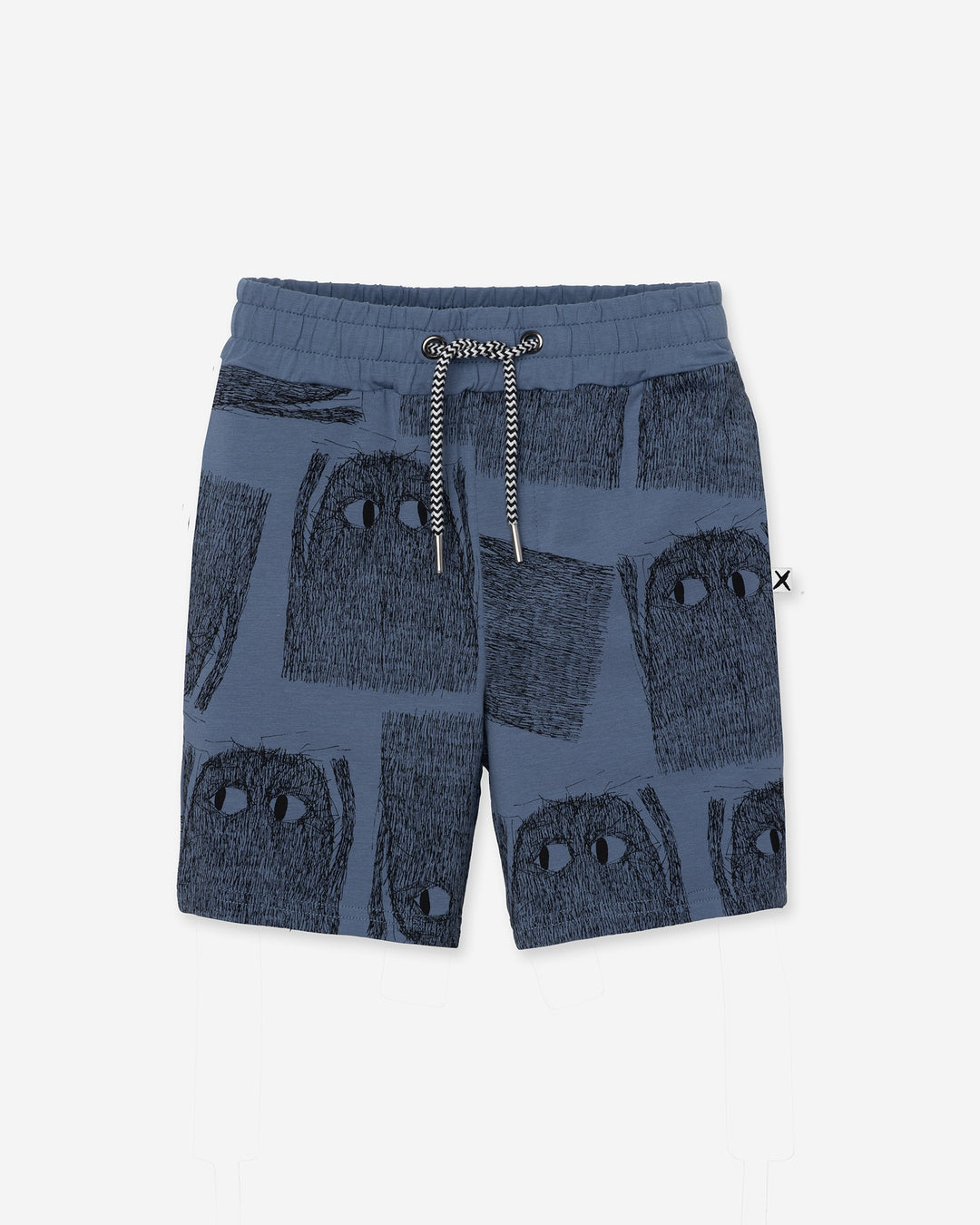 Messy Monster Short in storm, boys shorts by Minti, flat lay