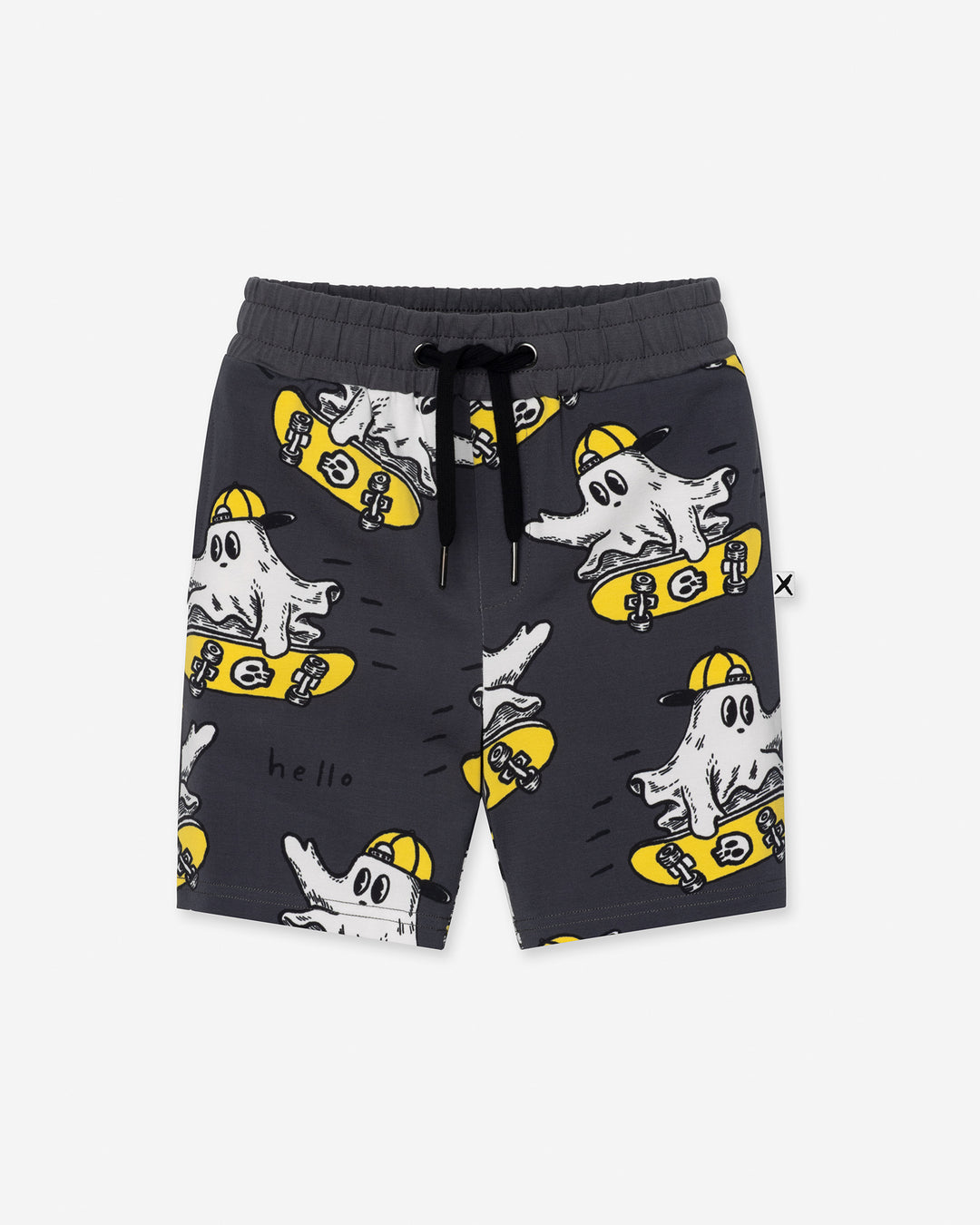 Skate Ghost Short in dark grey, boys shorts by Minti, flat lay