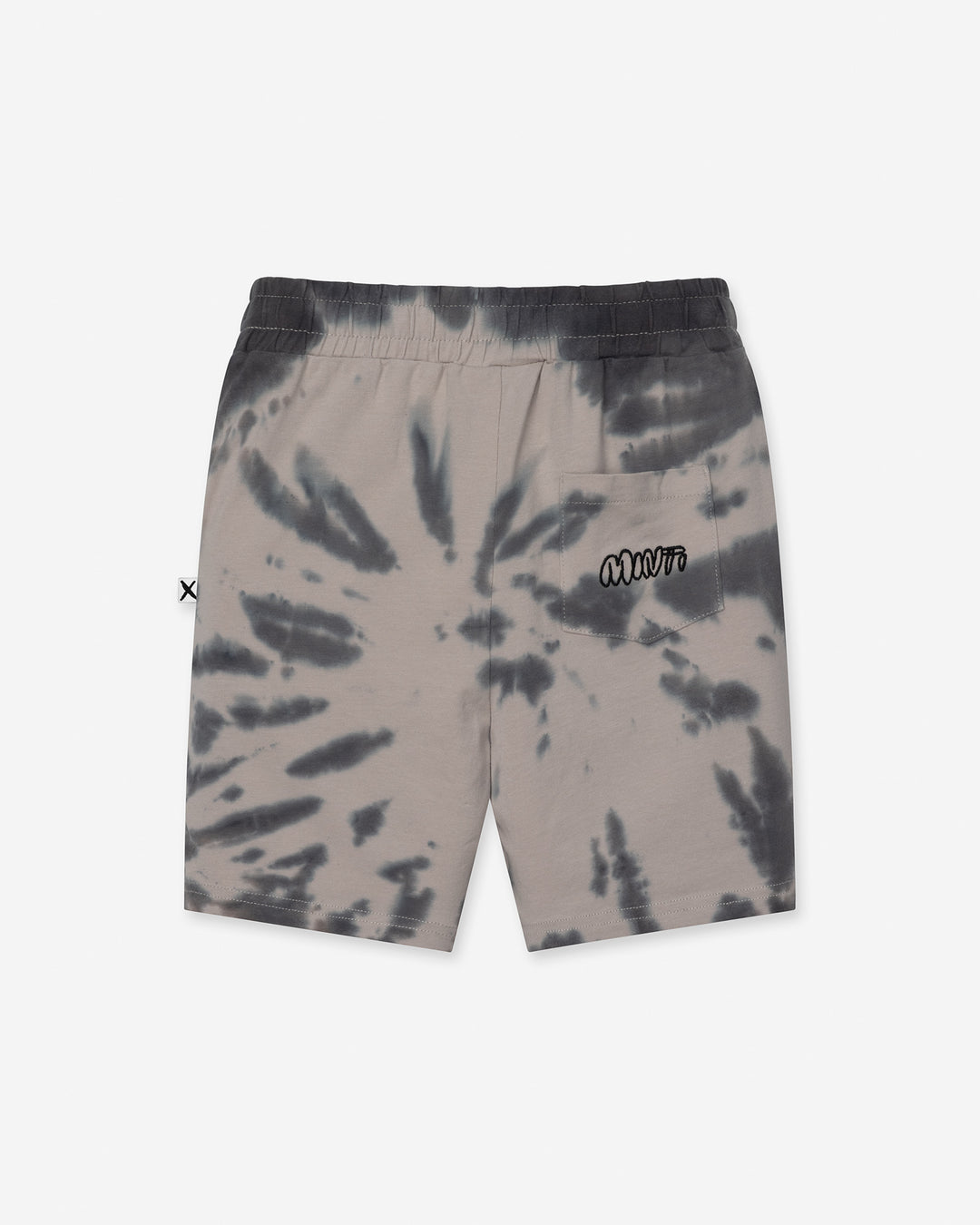 Splatter Short in grey, boys shorts by Minti, flat lay