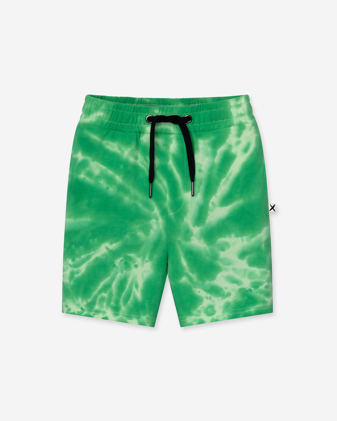 Splatter Short in green, boys shorts by Minti, flat lay